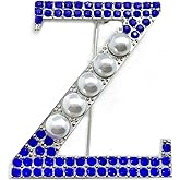 Exquisite imitation pearl Z letter label metal brooch ZETA PHI ZPB sorority society symbol jewelry pin