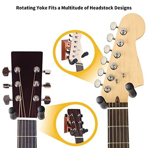 Neboic 3 Pack Guitar Wall Mount, Wood Guitar Wall Hanger, Guitar Hook