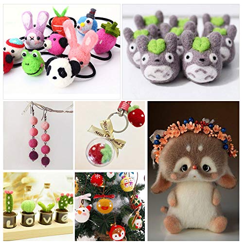 Needle Felting Starter Kit 24 Colors Wool Roving Kit Felting Basic Kit with Instruction & Gift Bag (5g/Color) - Thumbnail 6