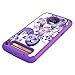 Moto Z3 Case, Moto Z3 Play Case,Yiakeng Dual Layer Hard Slim Glitter for Girls Women Wallet Phone Cover Cases for Motorola Moto Z3 (Purple Flower)