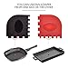 American Brothers Premium Durable Grill Pan Scraper Set Tool and Silicone Hot Handle Holder for Cast Iron Skillets, Frying Pans & Griddles,5-Pack