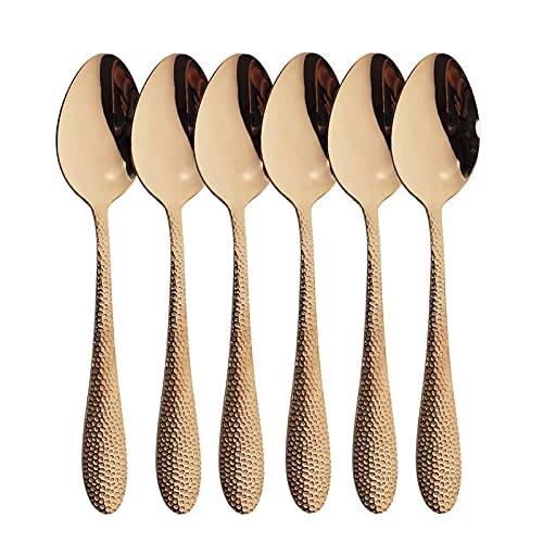 6pcs Gold Dinner Spoon Posate Posate Posate 304 Acciaio inox Stoviglie Specchio 5 Colore Cucchiaio da cucina Cucchiaio… - Image 7