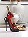 High Heel Shoe Wine Bottle Holder Stylish Wine Gift Baskets Accessories - Holds One 750 ml Wine Bottle - Black Design Print