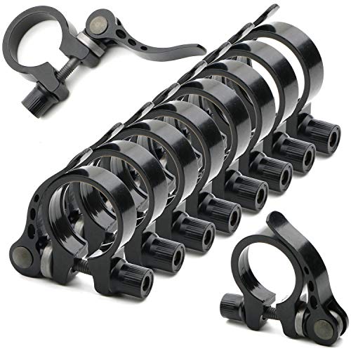 Rowiz Cycling Bike Bicycle Quick Release Aluminum Alloy Seatpost Clamp 31.8mm Black Bike Seat Clamps, Pack of 9