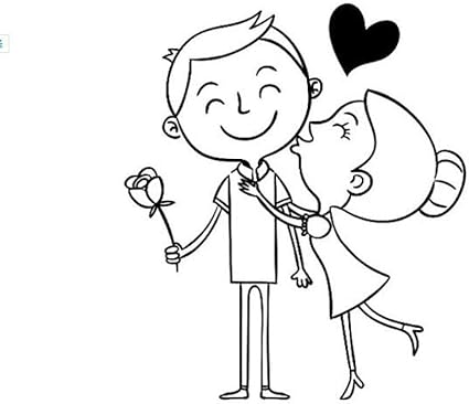 2pcs Rjsyt Pegatinas Para Coches Etiqueta Engomada Del Coche Vinilo Apliques Decoracion Diseno Amor Pareja Corazon Decoracion Beso 13 2 Cm 15 2 Cm Amazon Es Coche Y Moto