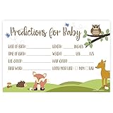 Woodland Animals Baby Shower Predictions Cards (50 Count)