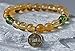Lucky Coin, Money and Abundance, Citrine & Peridot Gemstone Bracelet, Good Luck Fortune Bracelet, Chakra Balance Healing Mala Bracelet,