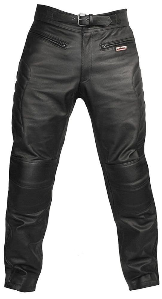 CE Armoured Mens Leather Motorcycle Trousers By Skintan L33 W46
