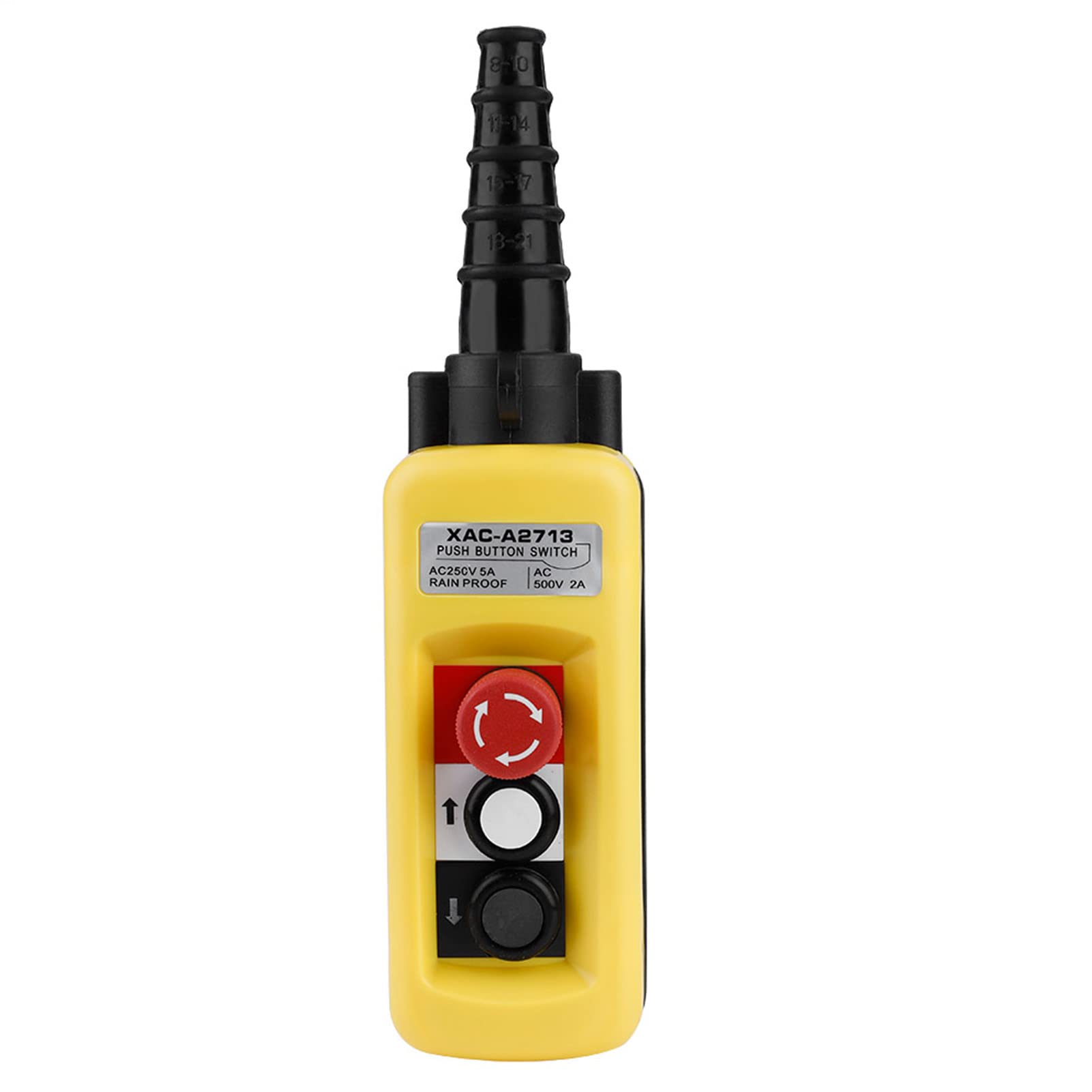 Garosa Crane Pendant Control Station 500V 5A Rainproof Hoist Push Button Switch with Emergency Stop Up Down 2 Ways Easy Installation