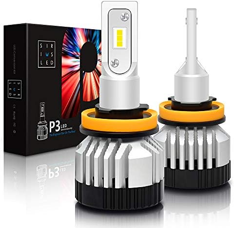 SiriusLED P3 Series H11 Canbus LED Headlight Bulb External driver Super High Power 45W Extremely Bright 14000 Lumen 6500k White Conversion Kit Pack of 2
