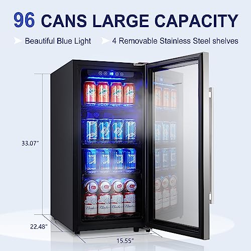 Phiestina Beverage Refrigerator Beer Cooler96 Can Mini Fridge