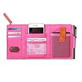 Multi-function Colorful Auto Car Visor Vehicle Sun Visor Storage/Tissue Bag Holder A09-4-012(pink)