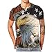 RXBC2011 Men's American Flag Eagle 3D Printed T-shirt USM Black