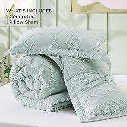 Bedsure Boho Tufted Comforter Set Twin - Sage Green