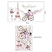 Yesurprise 3D Wall Decals Stickers Pink Paris Tower Butterfly Flower Girl Removable Kids Room Art Nursery Bedroom Home Decorations Large 23.6inch x 35.4inch
