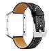Dizywiee for Fitbit Blaze Leather Bands with Metal Frame, Classic Genuine Leather Wristband for Fitbit Blaze Replacement Fitness Strap Women Men