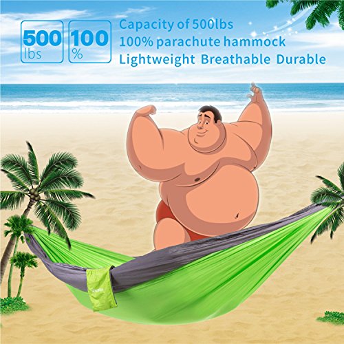 Double Hammock -Outdoor Camping Hammocks,For Backpacking, Travel, Beach, Yard. Bigger Size 126â€L Ã— 79â€W, Support Up To 500 lbs,Quick&Easy Setup