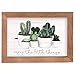 Enjoy The Little Things Cactus Plants 10 x 7 Inch Pine Wood Framed Wall Art Plaque