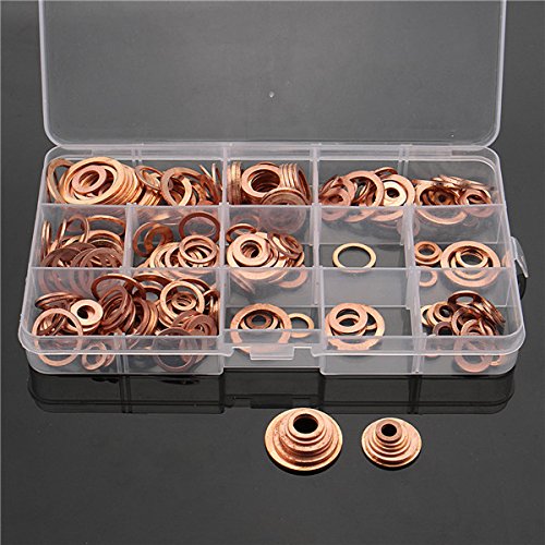 QOJA 280pcs m5-m20 solid copper washer set for tap plumbing garage