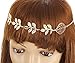 yueton 2pcs Fashion Ladies Athena Olive Branch Tassel Leaf Chain Alligator Clips Barrettes Bobby Pin Hair Clips Bride Headwear Edge Clip Clamps Headbands