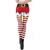 Pincutee Women's Funny Printed Ugly Christmas Leggings Soft Stretchy Holiday Tights