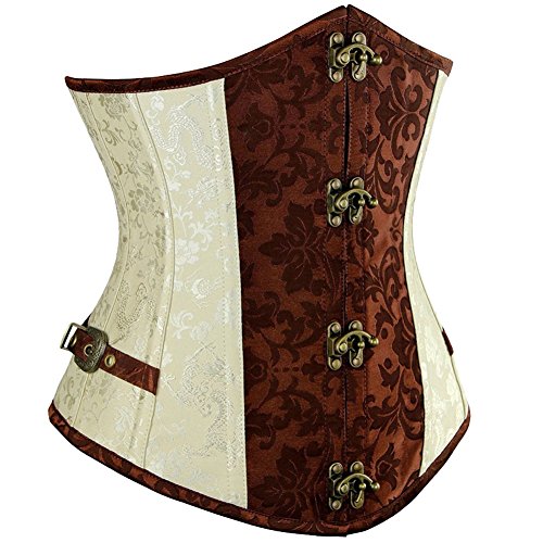 Woboren-Donna-Corsetto-Underbust-Bustino-Sottoseno-Steampunk-Pelle-Gotico-in-Top