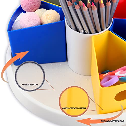 12" Art Supply Storage Organizer Desk Caddy ColorCoded, 9Bin