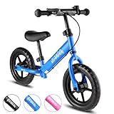 BIKFUN Balance Bike for Kids, No Pedal Traning Children Cycles with Adjustable Handlebar and Seat, Toddler Walking Bicycle with Bell and Brake