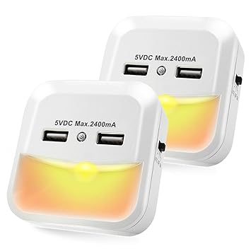 Extrastar Nachtlicht Steckdose Dammerungssensor Led Steckdosenlicht Dual Usb Ladegerat Aufladar Fur Smartphone Pc Pad Schlafzimmer Warmweiss Fur Treppe Kinderzimmer 2 Stuck Amazon De Baby