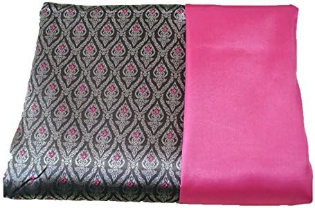 Thai Tradition Gray Pink Synthetic Silk Fabric For Women Wedding dress SE522