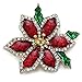 Soulbreezecollection Beautiful Christmas Red Poinsettia Flower Brooch Pin