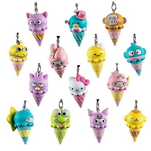 Kidrobot Hello Sanrio Ice Cream Cone Blind Box Keychain Series - One Box