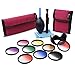 XCSOURCE 58mm 9pcs Graduated Color Filter Kit Orange Blue Grey Red Green Purple Pink Yellow Brown For Canon EOS 650D 50D 40D 400D 450D Rebel T1i T2i T3i 600D 550D LF498