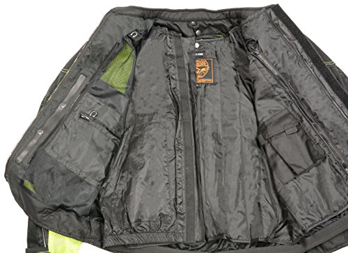Milaukee Performance-Men's High Visibility Mesh Racer Jacket w/ Removable Rain Jacket Liner-BLK/NEON GREEN-MD