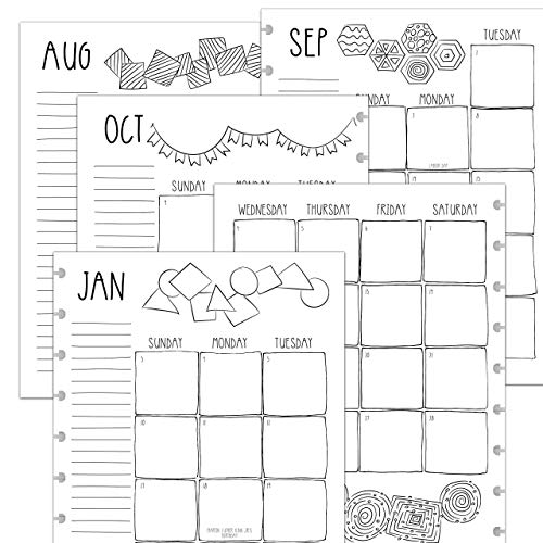 BetterNote July 2021 June 2022 Academic Monthly Calendar Refill for 9