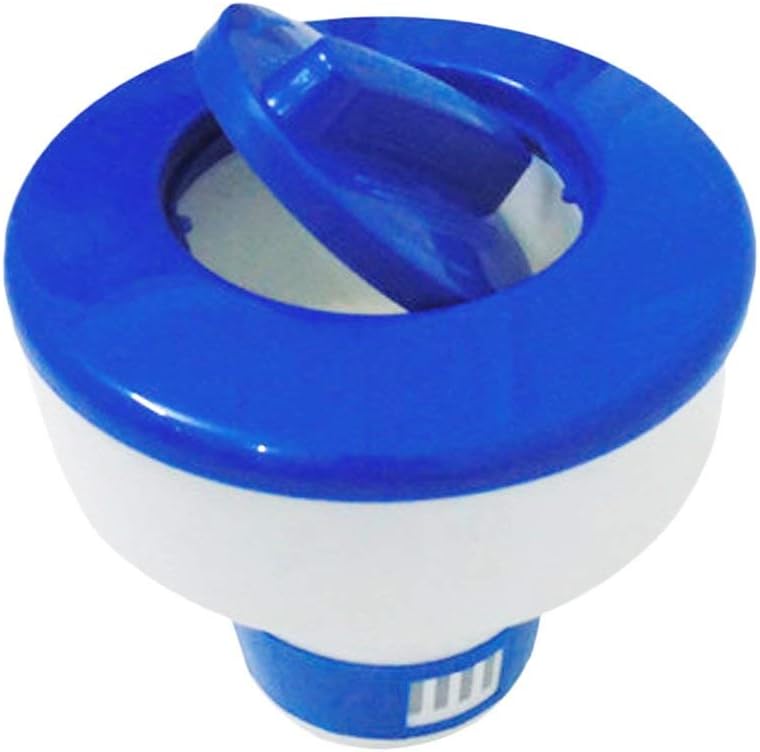 Fgdjfh Chlorine Chemical Tablet Floating Dispenser Bromine Tablet Holder Automatic Pool Chemical Dispenser for Swimming Pool Spa - Blue & White 8"
