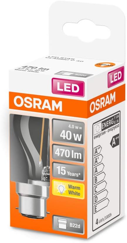 OSRAM LED Lamps, Classic Mini-Ball, 4 W, Set of 10, B22d-Base - Image 4