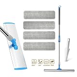 Mop Microfiber Floor Mop for Cleaning Hardwood and Floors Wet Mop Flat Mop Pads Wet or Dry Floor Cleaning 4 Premium Mop Pads