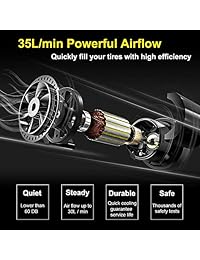 Inflador de neumáticos portátil, bomba de compresor de aire portátil, inflador de neumáticos digital automático, bomba de neumáticos portátil de 12 V CC con indicador de presión de pantalla digital de hasta 150 PSI para coche, bicicleta y otros inflables.