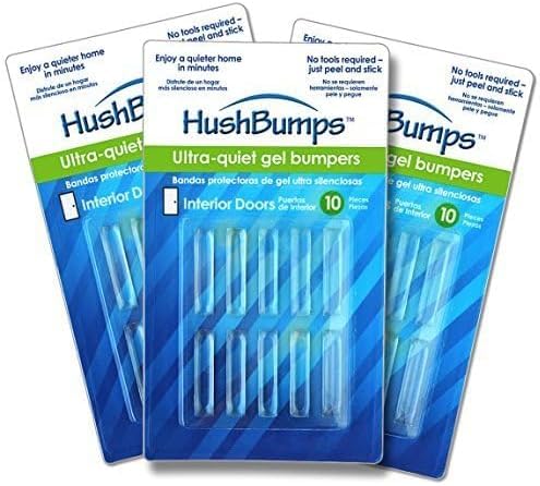 HushBumps Ultra-Quiet, Energy Absorbing Compound Bumpers for Interior Doors – 30 Pieces - Multi-Compound Polyurethane Absorbs Shock & Dampens Sound – Reduces Closing Noise and Vibration