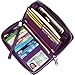 Lavemi Women's RFID Blocking 100% Leather Large Capacity Zip Around Wallet Phone Holder Clutch Travel Purse Wristlet(Large Size Purple)