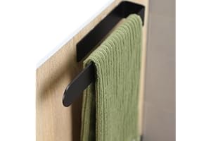 Taozun Adhesive Towel Holder - Hand Towel Rack for Bathroom, Stainless Steel Towel Rail Wall Mounted, 12-Inch Guest Towel Holder, Brushed Black