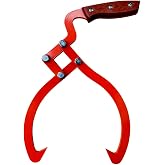Wood Handle 2 Claw Skidding Tongs Non-Slip Grip, Log Lifting, Handling, Dragging &amp; Carrying Tool (12 in)