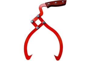 XROPURR Wood Handle 2 Claw Skidding Tongs Non-Slip Grip, Log Lifting, Handling, Dragging & Carrying Tool (12 in)
