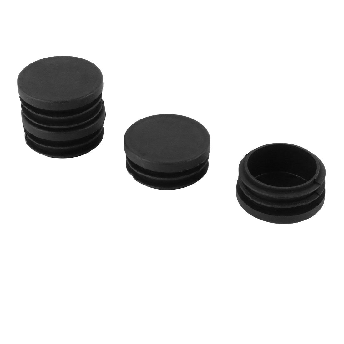 sourcing map Plastic Round End Cap Pipe Tube Tubing Insert Plug 38mm Dia 4pcs Black