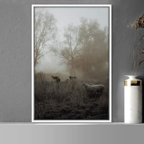 signwin Framed Canvas Wall Art Sheep Animals Expressive...