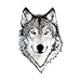 WYUEN 12 PCS/lot Wolf Temporary Tattoo Sticker for Women Men Fashion Body Art Adults Waterproof Hand Fake Tatoo 9.8X6cm FW12-01 (Wolf1)