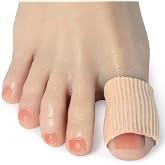 DYKOOK Cuttable Toe Tube Sleeves 5 Pack Made of Elastic Fabric Lined Silicone Toe Sleeve Protector for Stress Pain Relief, Corn and Calluses Remover