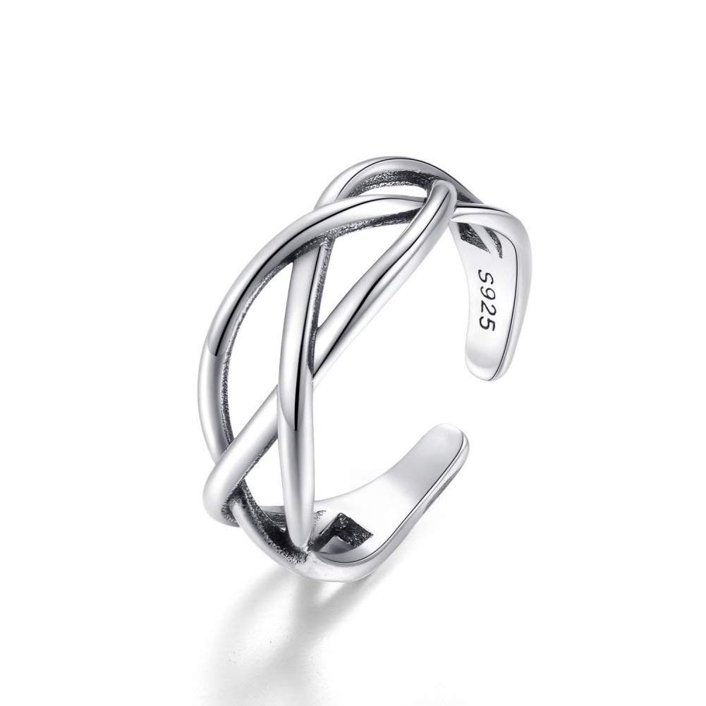 Adjustable Vintage S925 Sterling Silver Thumb Ring Celtic Knot Open Ring For Women Men Best BBF