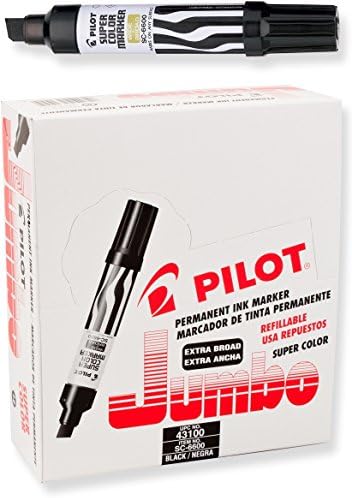 Jumbo Refillable Permanent Marker, Chisel Tip, Black